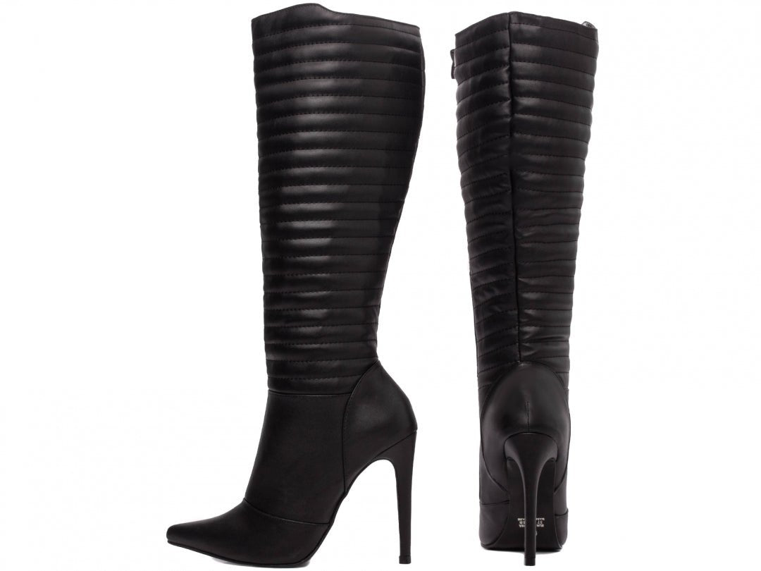 Bota Cano Alto com Salto 12 cm - Elegância e Estilo - Blisspump